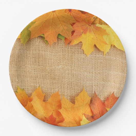 Herbstblätter Pappteller (Vorderseite)