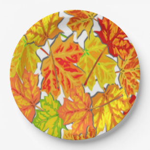 HERBSTBLÄTTER PAPPTELLER