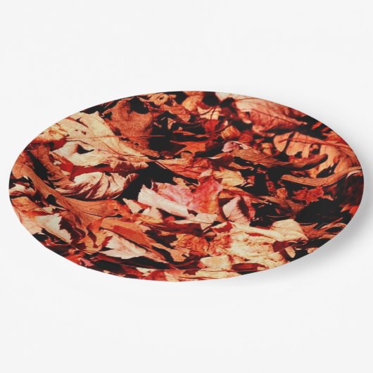 Herbstblätter Pappteller (Schrägansicht)