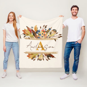 Herbstblätter personalisiert fleecedecke