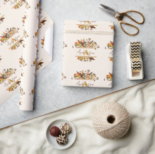 Herbstblätter personalisiert geschenkpapier