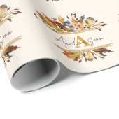 Herbstblätter personalisiert geschenkpapier (Rolleneckpunkt)