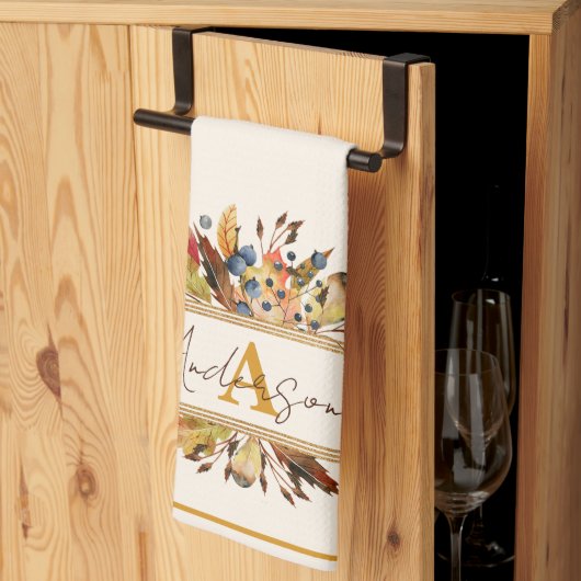 Herbstblätter personalisiert geschirrtuch (Drittel gefaltet)