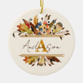 Herbstblätter personalisiert keramik ornament (Vorne)