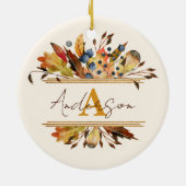 Herbstblätter personalisiert keramik ornament (Hinten)
