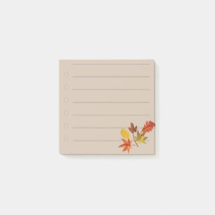 Herbstblätter post-it klebezettel