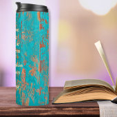 Herbstblätter & Pumpkins rustikales inspirierendes Thermosbecher