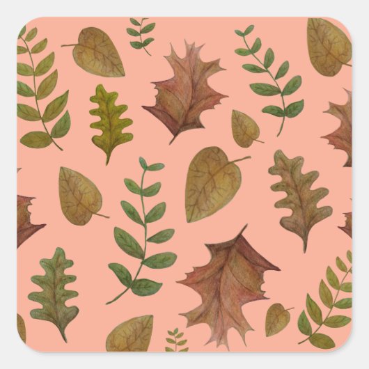 Herbstblätter Quadratischer Aufkleber (Vorderseite)