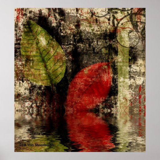 Herbstblätter reflektieren die Printwerbung Poster (Vorne)