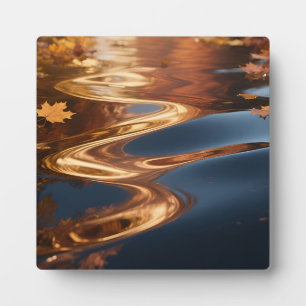 Herbstblätter Reflexion Aquarell Fotoplatte