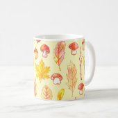 Herbstblätter: Retro-Tapete mit Aquarellfarbe Kaffeetasse (VorderseiteRechts)