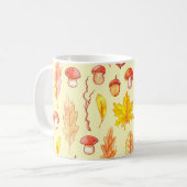 Herbstblätter: Retro-Tapete mit Aquarellfarbe Kaffeetasse (Vorderseite Links)