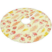 Herbstblätter: Retro-Tapete mit Aquarellfarbe Polyester Weihnachtsbaumdecke (Schrägansicht)