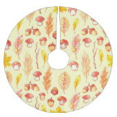 Herbstblätter: Retro-Tapete mit Aquarellfarbe Polyester Weihnachtsbaumdecke (Vorderseite)