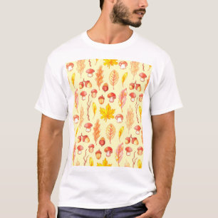 Herbstblätter: Retro-Tapete mit Aquarellfarbe T-Shirt