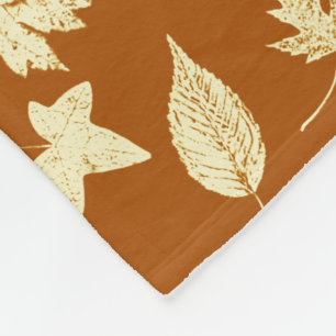 Herbstblätter - Rostbraun und Sahne Fleecedecke