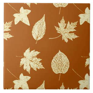 Herbstblätter - Rostbraun und Sahne Fliese