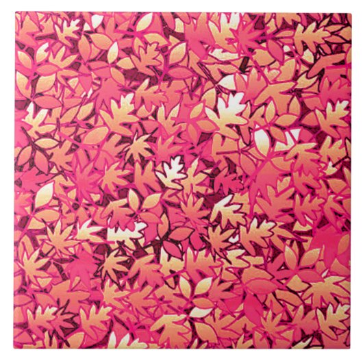 Herbstblätter, Rot und Orange Fliese (Vorderseite)