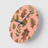 Herbstblätter Runde Wanduhr (Winkel)