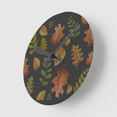 Herbstblätter Runde Wanduhr (Winkel)