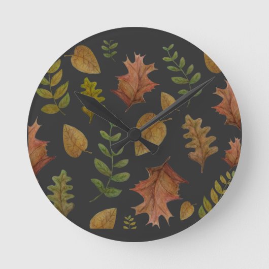 Herbstblätter Runde Wanduhr (Vorderseite)
