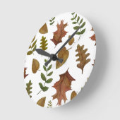 Herbstblätter Runde Wanduhr (Winkel)