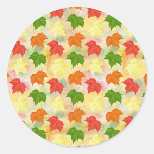 Herbstblätter Runder Aufkleber (Vorderseite)