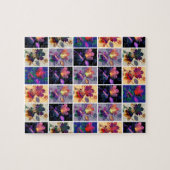 Herbstblätter Rustikales Patchwork-Quilt Collage Puzzle (Horizontal)