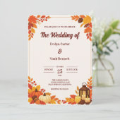 Herbstblätter Saisonale Hochzeit Charm Einladung (Stehend Vorderseite)