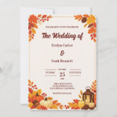 Herbstblätter Saisonale Hochzeit Charm Einladung (Vorderseite)