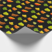 Herbstblätter schwarz geschenkpapier (Ecke)