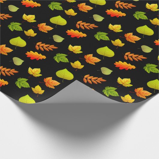 Herbstblätter schwarz geschenkpapier (Ecke)