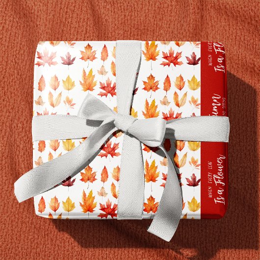 Herbstblätter sind Blume Zitatmuster Geschenkpapier