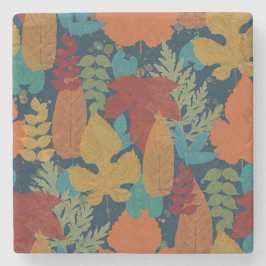 Herbstblätter Steinuntersetzer (Vorderseite)