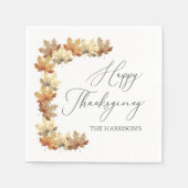Herbstblätter Thanksgiving-Dinner  Serviette (Vorderseite)