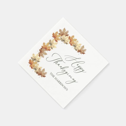 Herbstblätter Thanksgiving-Dinner  Serviette (Ecke)