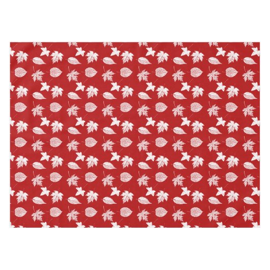 Herbstblätter - tiefrot und weiß tischdecke (Vorderseite (Horizontal))