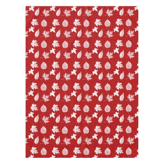 Herbstblätter - tiefrot und weiß tischdecke (Vorderseite)