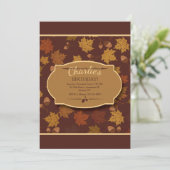 Herbstblätter und Acorns Einladung (Stehend Vorderseite)