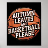 Herbstblätter und Basketball fallen bitte über Pla Poster (Vorne)