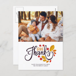 Herbstblätter und Berries Erntedank Foto Feiertagspostkarte