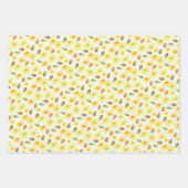 Herbstblätter und Blume, Blütenfallen Geschenkpapier Set (Vorderseite)