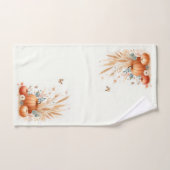 Herbstblätter und Blume mit Pumpkins und Apple Badhandtuch Set (Handtuch)