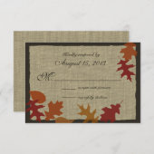 Herbstblätter und Burlap-UAWG RSVP Karte (Vorne/Hinten)