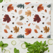 Herbstblätter und Eicheln Küchenhandtuch Geschirrtuch (Gefaltet)