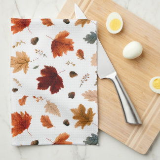 Herbstblätter und Eicheln Küchenhandtuch Geschirrtuch