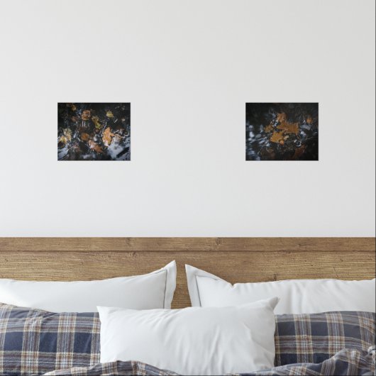 Herbstblätter und Eichen in geheimnisvollen Gewäss Bilderwand Sets (Schlafzimmer)