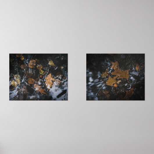 Herbstblätter und Eichen in geheimnisvollen Gewäss Bilderwand Sets (Vorderseite)
