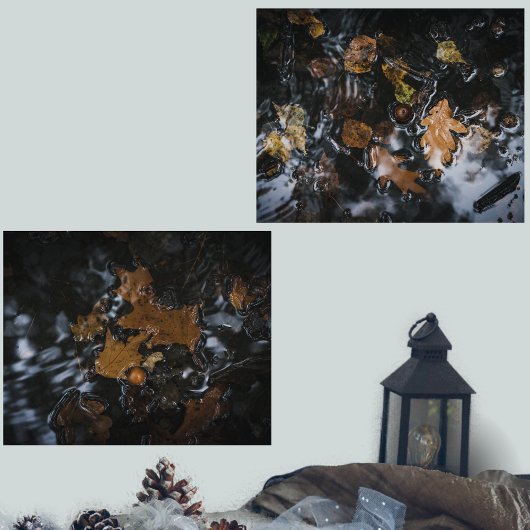 Herbstblätter und Eichen in geheimnisvollen Gewäss Bilderwand Sets