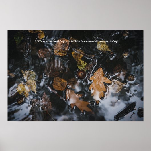 Herbstblätter und Eichen in geheimnisvollen Gewäss Poster (Vorne)